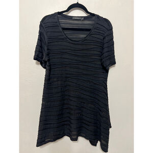 Cut Loose Slubby Slouchy Striped Burnout Lagenlook Minimalist Gothic‎ USA Made